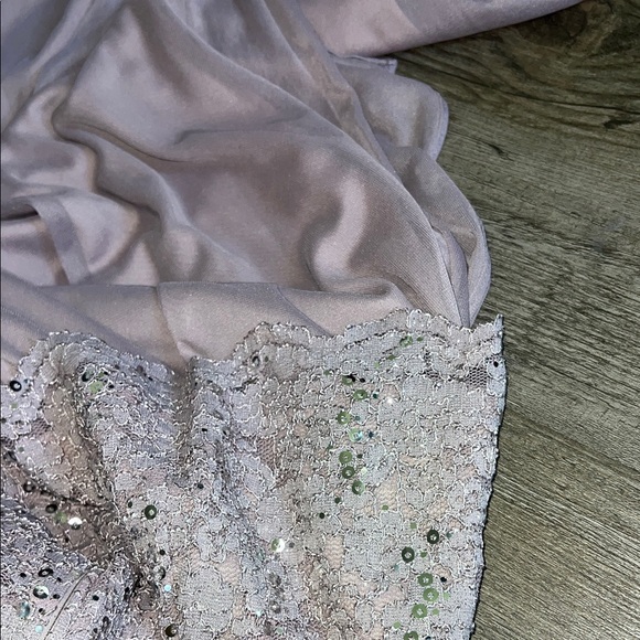 Alex women Evenings wedding party Sequin Chiffon Gown Lace Dress size 14 - Picture 8 of 9